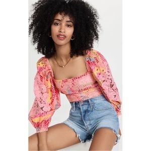 NWT Farm Rio crop pink blouse